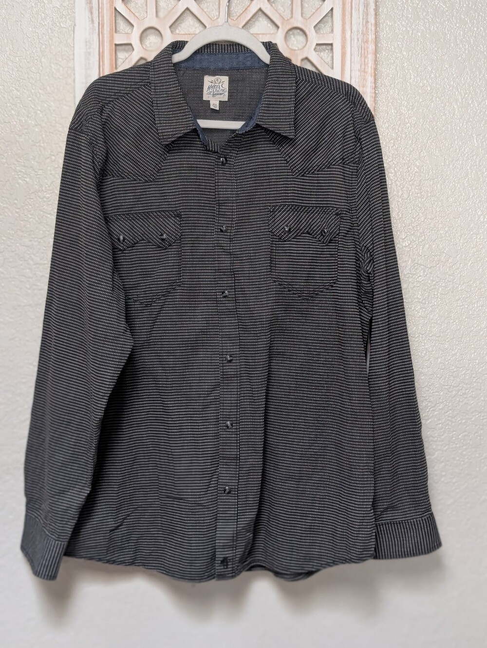 Moonshine Spirit by Brad Paisley Mens Size XL Western Pearl Snap Shirt Blk/ Wht